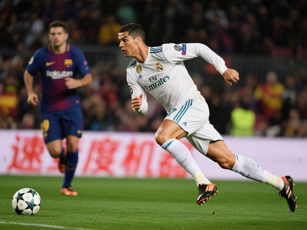 轮到比赛场景时，C罗的速度优势尤其在充分